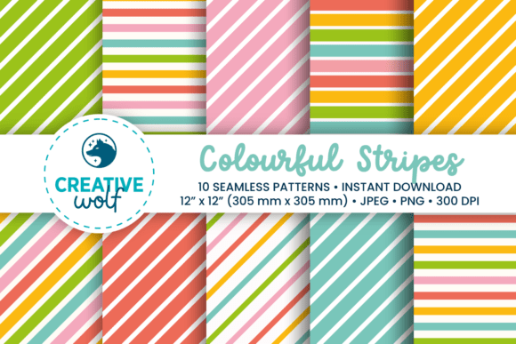Download Bold Colorful Stripes Seamless Patterns - Bold Collection