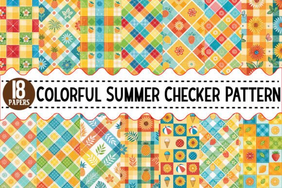 Download Colorful Summer Checker Seamless Pattern - Colorful Collection