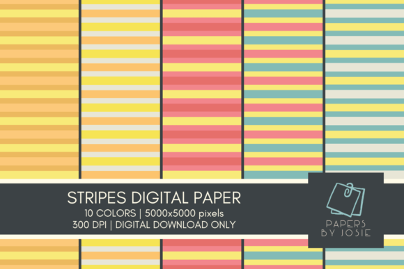 Download Colorful Stripes Digital Paper - Colorful Collection