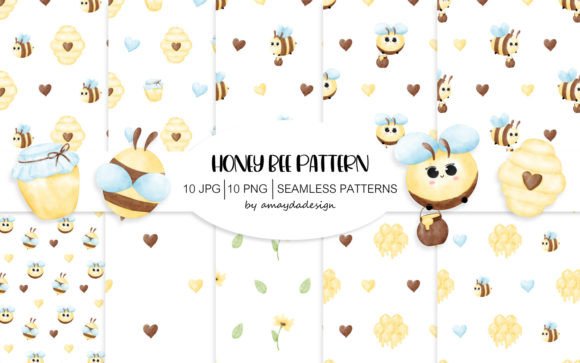 Download Honey Bee Seamless Patterns Background - Premium Resources