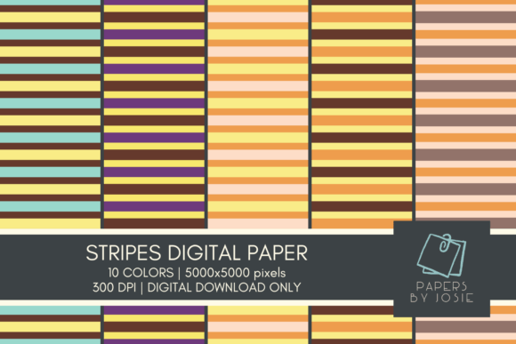 Download Colorful Stripes Digital Paper - Colorful Collection
