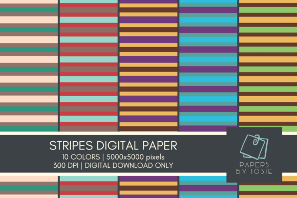 Download Colorful Stripes Digital Paper - Colorful Collection