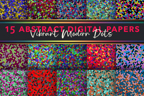 Download Colorful Modern Dots Digital Paper Set - Colorful Collection
