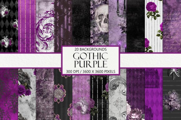 Download Purple Gothic Background Papers - Premium Bundle