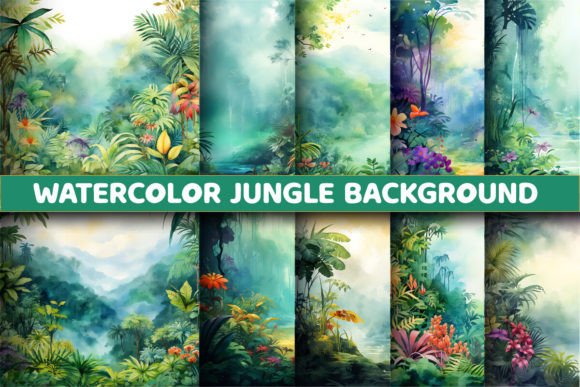 Download Watercolor Jungle Background Papers - Background papers Collection