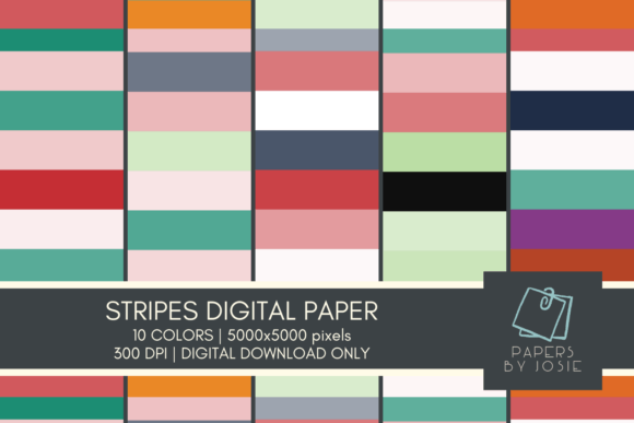 Download Colorful Stripes Digital Paper - Colorful Collection