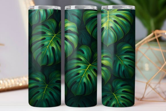 Download Green Leaf Tumbler Wraps 20oz Skinny Png - Wrap Collection